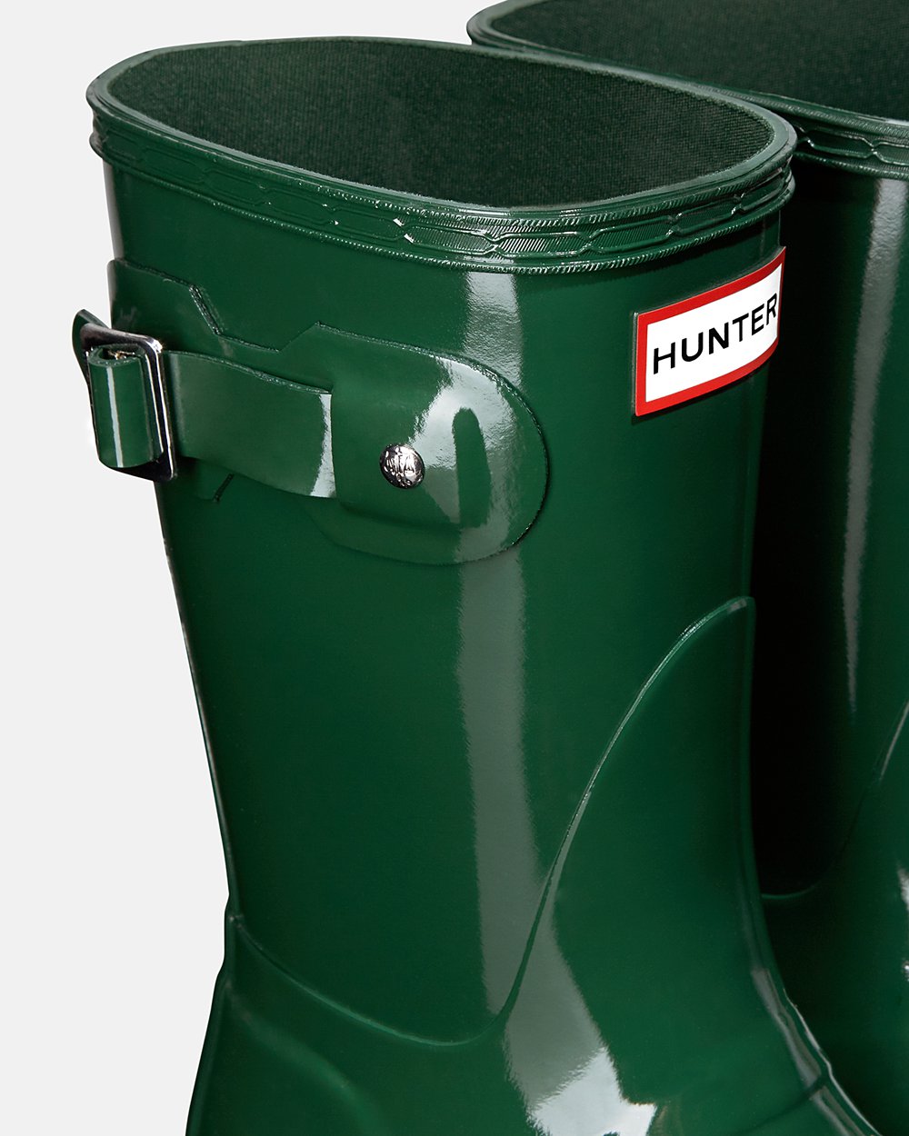 Bottes Courtes de Pluie Hunter Original Gloss Femme Vert LTBJRFY-83